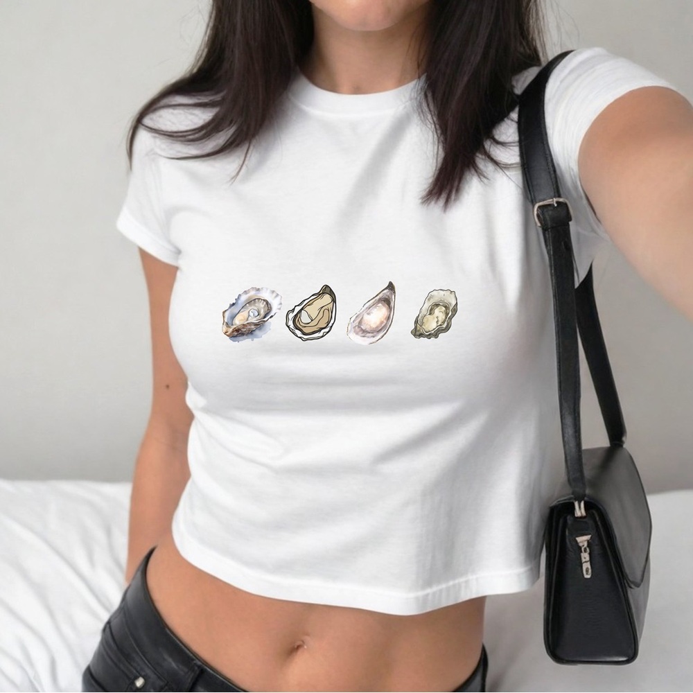 Amazon White Tee with Oyster Graphic